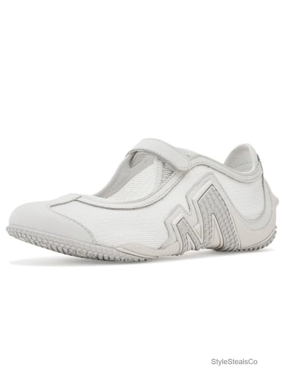 Nubuck Leather Mary Jane Hook & Loop Closure Sneakers